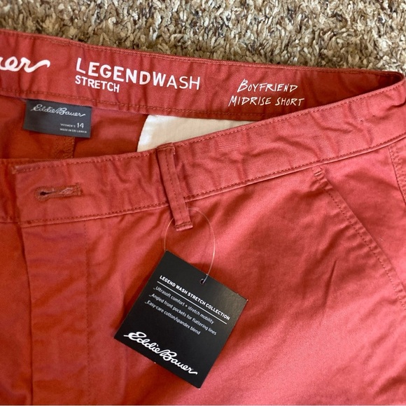 Eddie Bauer Shorts Red 14 Women's Willit Stretch Legend Wash Short - Picture 2 of 7